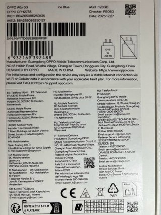 Oppo A6x 5G 128GB Azul Hielo