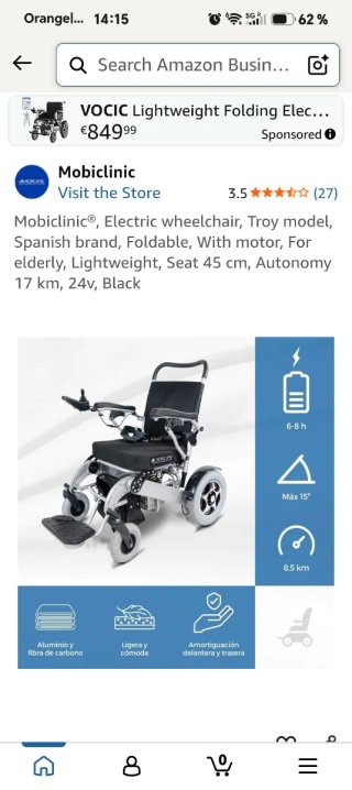 Silla de ruedas eléctrica MOBICLINIC