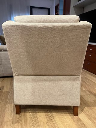 Sillón individual beige tela