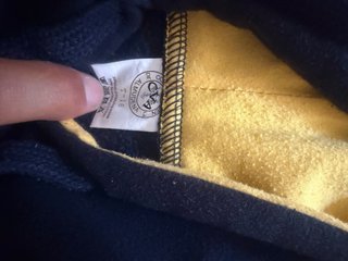 Sudadera azul con capucha y bolsillo talla 16