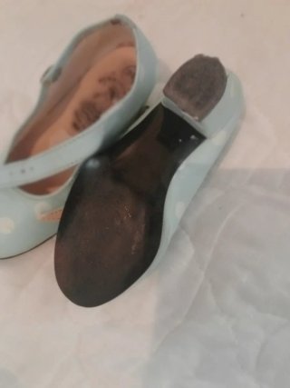 Zapatos Flamenca Niña Azul/Blanco Lunares