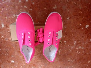 Zapatillas lona rosa fucsia