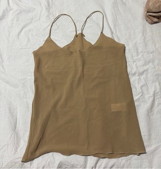 Camiseta tirantes fluida beige Talla M