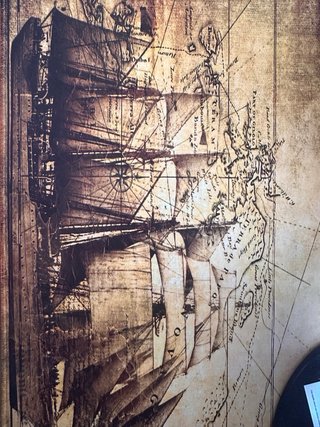 Alfombrilla Vintage Mapa Barco Grande