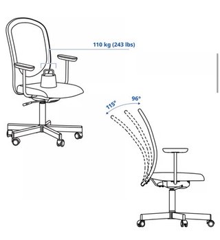 Silla de oficina IKEA Flintan con reposabrazos