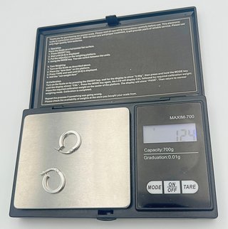 Aros Oro Blanco 18k 1.24 gr
