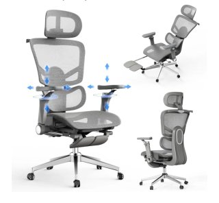 Silla ergonómica NASPALURO con reposapiés