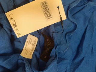 Vestido largo Zara volantes azul talla M