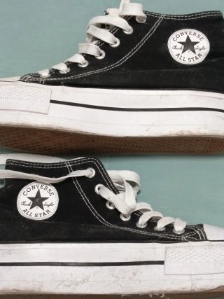 Zapatillas negras con plataforma blanca. Talla 37