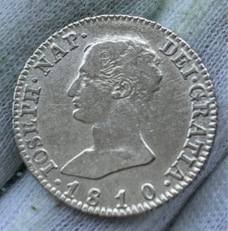 Moneda PLATA 4 Reales 1810 Madrid. NAPOLEON