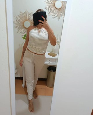 Pantaloni donna OVS beige con elastico