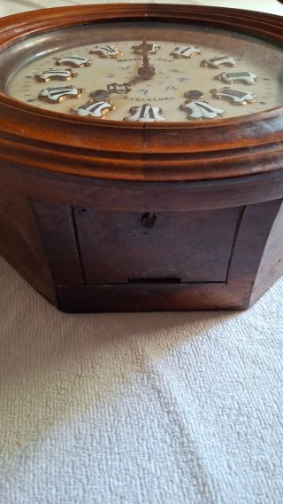 Reloj de Pared Antiguo Madera y Cristal