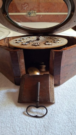 Reloj de Pared Antiguo Madera y Cristal