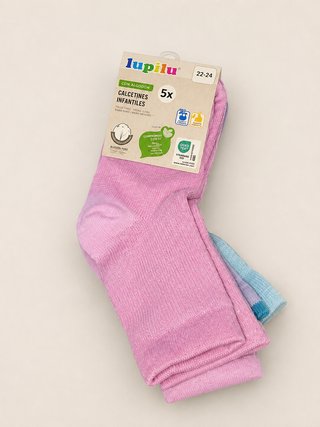 Calcetines Lupilu Purpurina Talla 22-24 (5 pares)