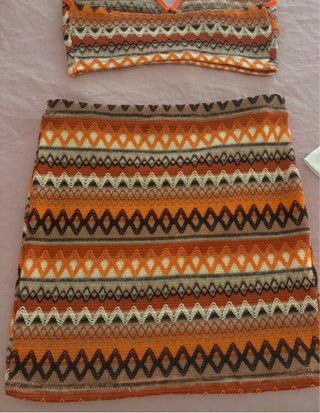 Completo gonna e top estivo arancione