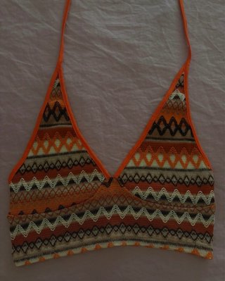 Completo gonna e top estivo arancione