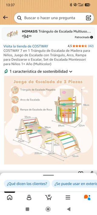 Triángulo de Escalada Montessori para Niños