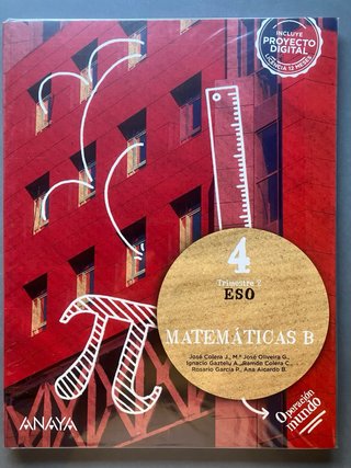 Matemáticas B. 4o de ESO Ed. Anaya