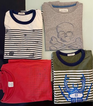 Lote 4 Camisetas Niño Scalpers/ billybandit