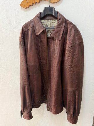 Chaqueta de cuero marrón vintage