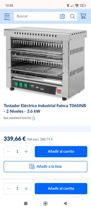 Tostador Eléctrico Industrial Fainca 2 Niveles