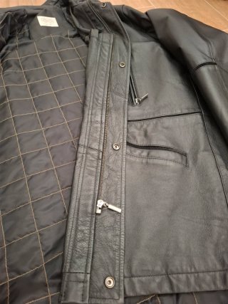 Chaquetón hombre piel sintética negro