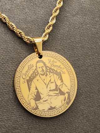 Medalla Canelita Chapado Oro Acero Quirúrgico