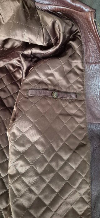 Chaqueta de piel hombre marrón