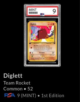 Diglett Team Rocket #52 PSA 9 1st Ed.