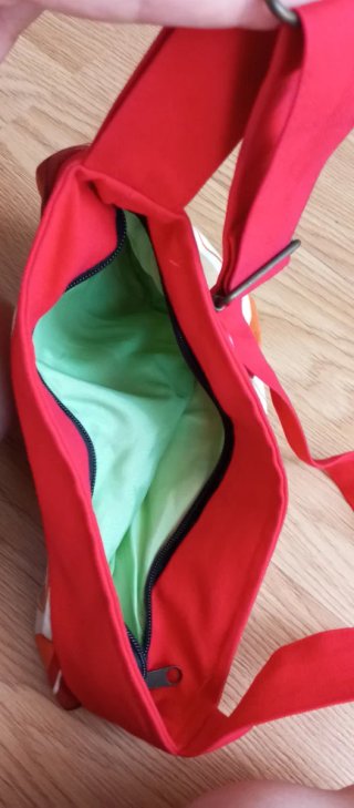 Bolso estampado naranja y rojo