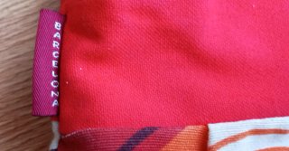 Bolso estampado naranja y rojo