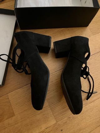 Zapatos Flamenco Ante Negros con Cordones