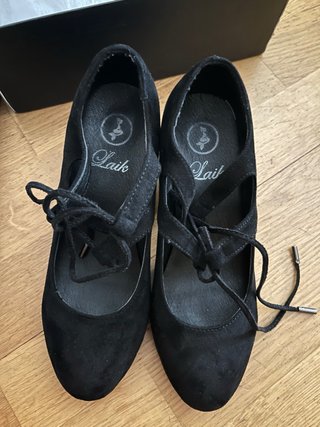 Zapatos Flamenco Ante Negros con Cordones