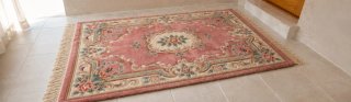 Juego de alfombras clásicas Aubusson rosa floral