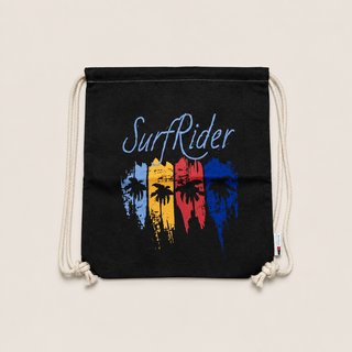 Mochila negra Surf Rider palmeras