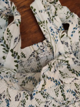 Vestido largo Zara flores S