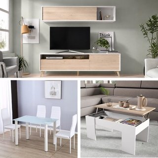 Pack Salón Completo Muebles TV y Comedor NUEVO
