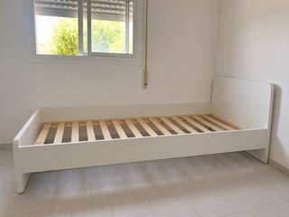Cama individual blanca 90x200