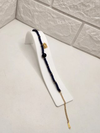 Pulsera Inicial N Acero Inox Chapado Oro