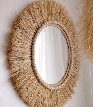 Espejo 66cms macramé