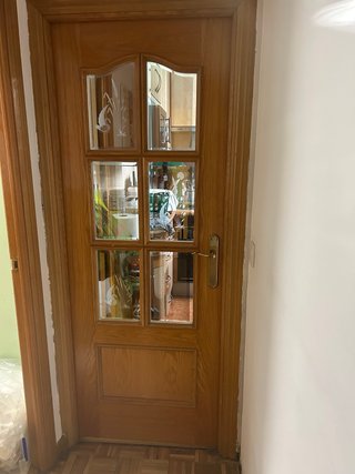 Puertas interiores madera y cristal