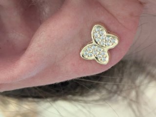 Pendientes Mariposa Oro 18k Circonitas