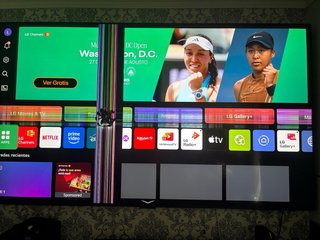 LG TV Negra con pantalla rota