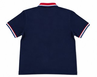 Polo Lacoste Azul Marino Cuello Tricolor