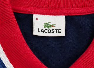 Polo Lacoste Azul Marino Cuello Tricolor