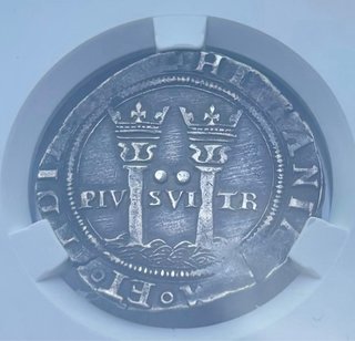 Moneda PLATA 2 Reales Carlos y Juana . NCV AU50