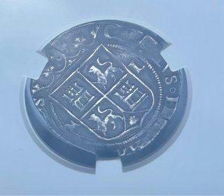 Moneda PLATA 2 Reales Carlos y Juana . NCV AU50