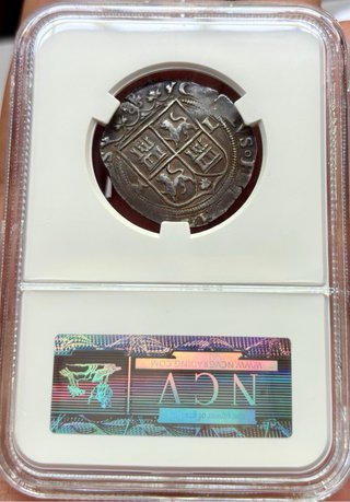 Moneda PLATA 2 Reales Carlos y Juana . NCV AU50