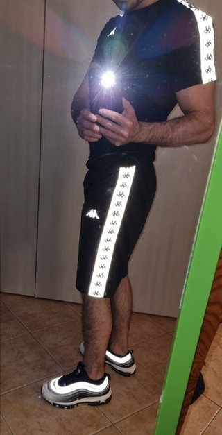 Pantaloncini Kappa neri catarifrangenti