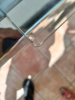 Mesa de comedor cristal y madera